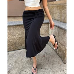Lina Skirt - Chân váy thun midi đuôi cá cạp trễ Mythstudio 9