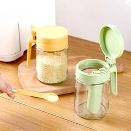 [MẪU MỚI] Lọ Đựng Gia Vị Thuỷ Tinh Có Ngăn Thìa Riêng MIA, Hũ Đựng Gia Vị Nhà Bếp Chống Ẩm 300ml 6