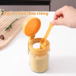 [MẪU MỚI] Lọ Đựng Gia Vị Thuỷ Tinh Có Ngăn Thìa Riêng MIA, Hũ Đựng Gia Vị Nhà Bếp Chống Ẩm 300ml 4