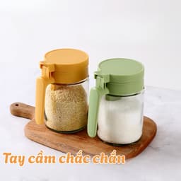 [MẪU MỚI] Lọ Đựng Gia Vị Thuỷ Tinh Có Ngăn Thìa Riêng MIA, Hũ Đựng Gia Vị Nhà Bếp Chống Ẩm 300ml 8