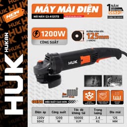 [Lưỡi 125mm] Máy mài điện cầm tay Gen3 HUKAN G3-A125TD,Công suất khủng 1200w, 6 cấp tốc độ 1