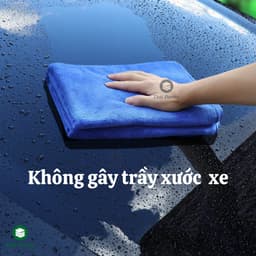 Combo 5 khăn lau xe KT 35x75c, 30x50cm, 30x30cm: lau ô tô, xe hơi, xe máy. Mềm mại, thấm hút, không ra lông 2