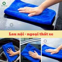 Combo 5 khăn lau xe KT 35x75c, 30x50cm, 30x30cm: lau ô tô, xe hơi, xe máy. Mềm mại, thấm hút, không ra lông 4