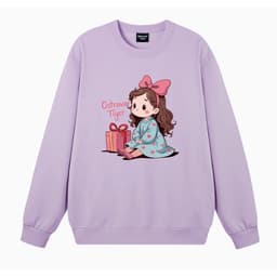 Áo Sweater nữ HappyTee - Mẫu Sweater cho nữ Cô bé Công chúa bên hộp quà dễ thương 4