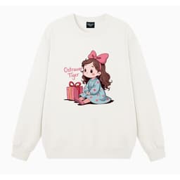Áo Sweater nữ HappyTee - Mẫu Sweater cho nữ Cô bé Công chúa bên hộp quà dễ thương 2