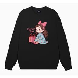 Áo Sweater nữ HappyTee - Mẫu Sweater cho nữ Cô bé Công chúa bên hộp quà dễ thương 3
