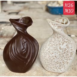 bình cắm hoa nghệ thuận men atlantic Bát Tràng, lọ hoa thủ công, quà tặng gốm sứ gốm Plus 5
