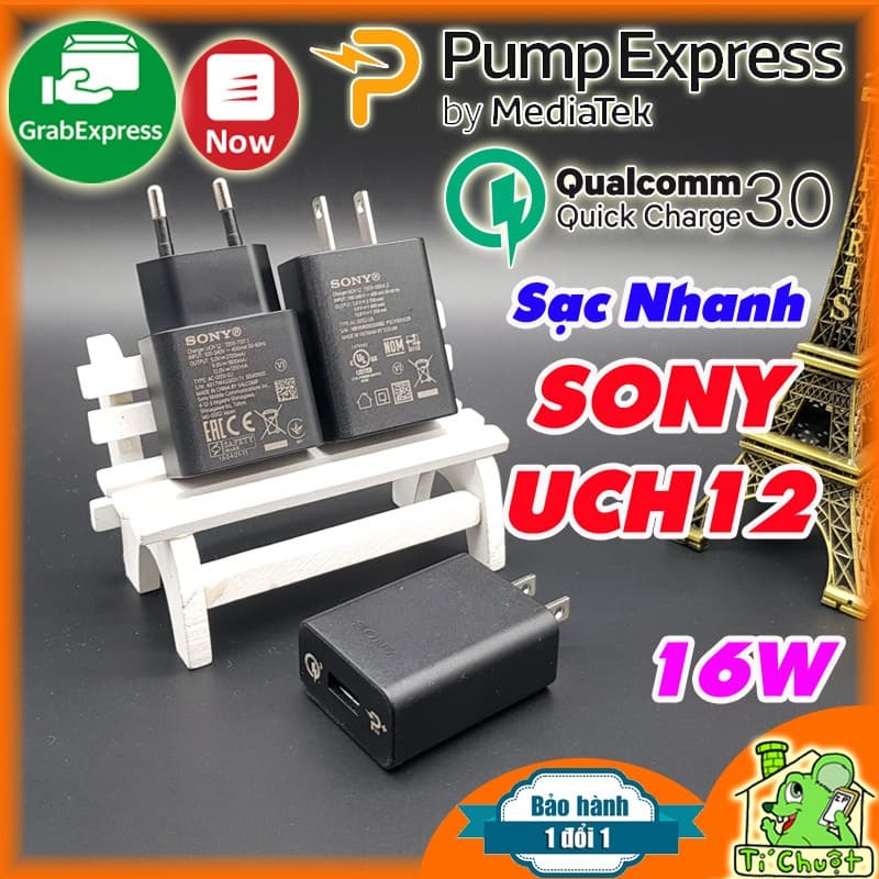 [LOẠI 1] Sạc Nhanh Sony UCH12 16W có Pump Express 2.0 & QC 3.0