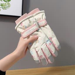 Găng Tay Chống Nước Lót Lông Ấm Áp Đi Xe Bo Tay Chất Liệu Lót Lông Giữ Ấm Trong Thời Tiết Lạnh 1
