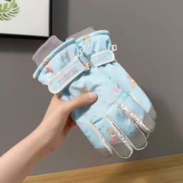 Găng Tay Chống Nước Lót Lông Ấm Áp Đi Xe Bo Tay Chất Liệu Lót Lông Giữ Ấm Trong Thời Tiết Lạnh 5