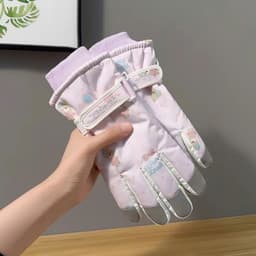 Găng Tay Chống Nước Lót Lông Ấm Áp Đi Xe Bo Tay Chất Liệu Lót Lông Giữ Ấm Trong Thời Tiết Lạnh 9