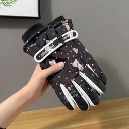 Găng Tay Chống Nước Lót Lông Ấm Áp Đi Xe Bo Tay Chất Liệu Lót Lông Giữ Ấm Trong Thời Tiết Lạnh 2