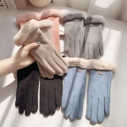 Găng tay nữ mùa đông giữ ấm 2 lớp nhiều màu, lông vũ sang trọng quý phái 3