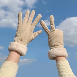 Găng tay nữ mùa đông giữ ấm 2 lớp nhiều màu, lông vũ sang trọng quý phái 7