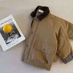 Áo Khoác Dã Chiến Nhung Tăm Cho Bé - Jacket Thu Đông Lót Bông/Nỉ Chống Gió, Ấm Áp Từ Quảng Châu 5