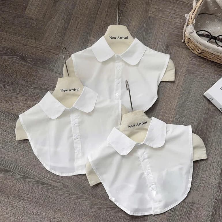 (HÀNG ĐẸP CÓ SẴN) Cổ áo giả sơ mi cổ nhọn, cổ sen phụ kiện phối áo len cadigan lịch sự Bun222