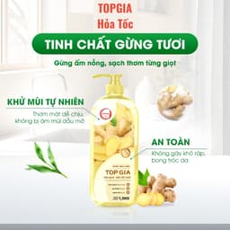 Nước rửa chén TopGia hương chanh, gừng, bưởi chiết xuất tự nhiên, làm sạch dầu mỡ và bảo vệ da tay hiệu quả. 6