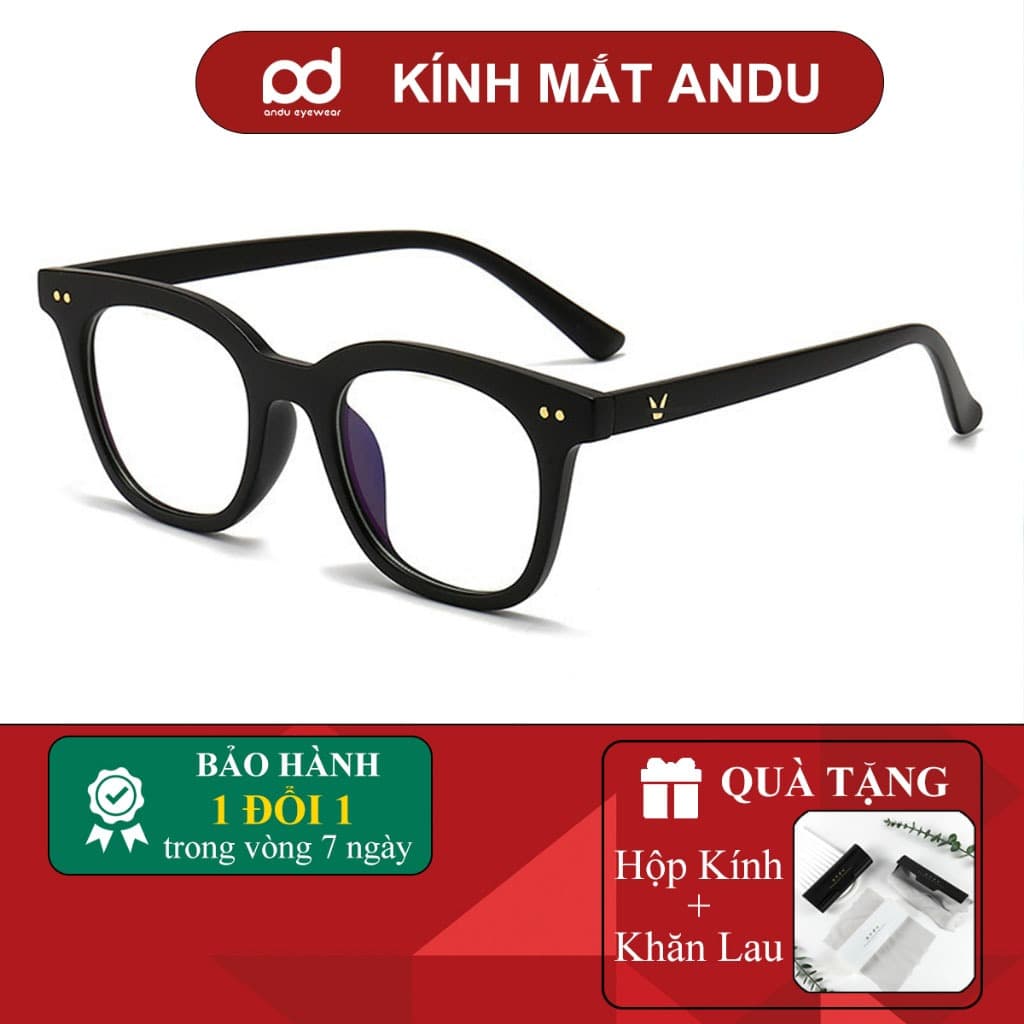 Gọng kính cận thời trang nam nữ ANDU dáng vuông chữ V chống tia UV chất liệu nhựa TR cao cấp - 614