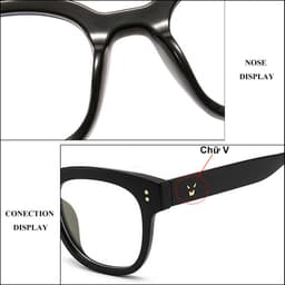 Gọng kính cận thời trang nam nữ ANDU dáng vuông chữ V bản to chất liệu nhựa TR cao cấp - 356 5
