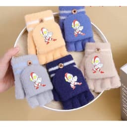 Găng Tay Cho Bé Mùa Đông 3-8Tuổi, Găng tay Ultraman trẻ em len dệt kim ấm áp mùa thu đông 1