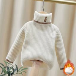 Áo Len Cổ Lọ Nỉ Dày Cho Bé Trai Gái - Áo Gấu Teddy Dễ Thương, Giữ Ấm Mùa Đông, Chống Lạnh Tốt, Thời Trang Quảng Châu 1
