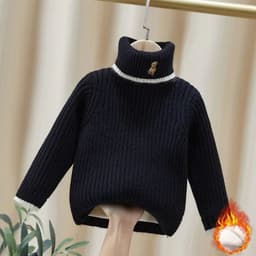 Áo Len Cổ Lọ Nỉ Dày Cho Bé Trai Gái - Áo Gấu Teddy Dễ Thương, Giữ Ấm Mùa Đông, Chống Lạnh Tốt, Thời Trang Quảng Châu 2