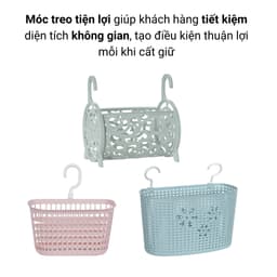 Rổ Nhựa Hai Quai Việt Nhật 3218/41/42/45/05/06, Rổ Móc Đựng Đồ, Giỏ Phòng Tắm, Đa Năng Tiện Ích - DOMUS 2