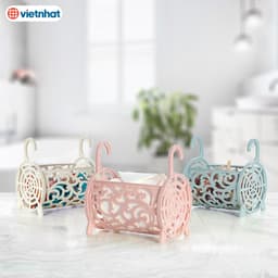 Rổ Nhựa Hai Quai Việt Nhật 3218/41/42/45/05/06, Rổ Móc Đựng Đồ, Giỏ Phòng Tắm, Đa Năng Tiện Ích - DOMUS 7