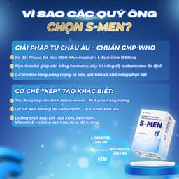 Bổ Nam S-MEN Duy Trì Thể Lực Sức Bền Cải Thiện Suy Giảm Testosterone Hỗ Trợ Sức Khỏe Sinh Sản Nam Hộp 30 Gói 4
