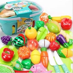 ( Kèm Giỏ) Đồ Chơi Cho Trẻ Em Dụng Cụ Cắt Lát Rau Củ Quả 30 chi tiết Đồ Chơi Nhà Bếp Đồ Chơi Tương Tác Cha Mẹ Trẻ Em Bé 1