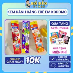 Kem đánh răng Kodomo Thái Lan cho bé từ 6 tháng – An toàn, có thể nuốt, chính hãng (40g) 1