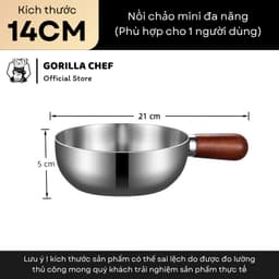 Quánh nấu cháo cho bé 14cm inox 304 GORILLA CHEF không phủ chống dính, an toàn cho sức khỏe 7