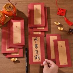 Set 5 Bao lì xì, Phôi bao lì xì dùng để viết thư pháp, giấy dày dặn 6