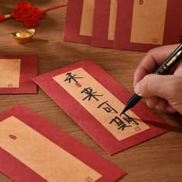 Set 5 Bao lì xì, Phôi bao lì xì dùng để viết thư pháp, giấy dày dặn 5