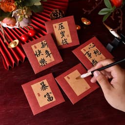 Set 5 Bao lì xì, Phôi bao lì xì dùng để viết thư pháp, giấy dày dặn 2