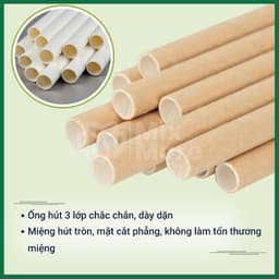 1000 ống hút giấy loại 1, giấy kraft cao cấp, 3 lớp dày, 3 size, dùng tại quán, take away Mixmore 5