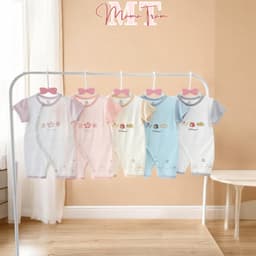 Body Đùi Cộc Tay Thun Lạnh Raglan HG – Cho Bé Sơ Sinh, Mặc Mát, Cài Lệch (3–9kg) 9