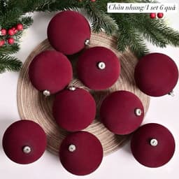 Set châu nhung SIZE 4-6-8-10-12-16 CM Đồ trang trí cây thông noel rực rỡ 7