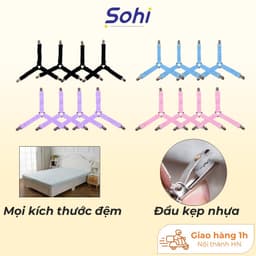 Bộ kẹp ga giường chống xê dịch, kẹp cố định ga giường có đệm nhựa chống rách, giúp cố định và giữ ga giường phẳng 1