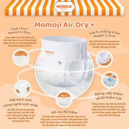 Combo 5 Tã Bỉm Dán/Quần Momoji Air Dry+ Êm Mềm Mịn, Siêu Mỏng, Siêu Khô Thoáng, An Toàn Cho Bé NB/S/M/L/XL/XXL/XXXL 2