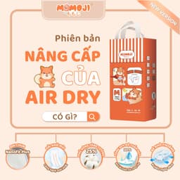 Combo 5 Tã Bỉm Dán/Quần Momoji Air Dry+ Êm Mềm Mịn, Siêu Mỏng, Siêu Khô Thoáng, An Toàn Cho Bé NB/S/M/L/XL/XXL/XXXL 3