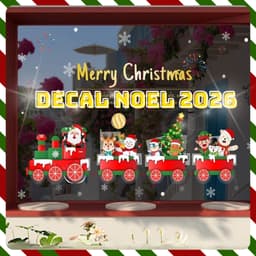 Decal NOEL - TẾT 2027 Dán Cửa Kính Trong Suốt –Tranh Tĩnh Điện Không Keo 3