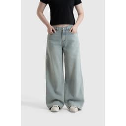 Quần Jeans Nữ BOO Dáng Wide-leg Thêu Logo Essential Chất Liệu Cao Cấp 1