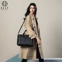 [Tặng Hộp 20.10] Túi Xách Nữ ELLY EL342 Da Tổng Hợp Cao Cấp Đeo Vai Công Sở Thời Trang Hot Trend 3