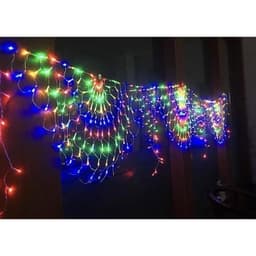 Dây đèn LED rèm lưới đuôi công 3M 420 bóng LED chớp nháy nhiều màu 8 chế độ lung linh trang trí noel tiệc cưới sân vườn 7