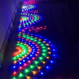 Dây đèn LED rèm lưới đuôi công 3M 420 bóng LED chớp nháy nhiều màu 8 chế độ lung linh trang trí noel tiệc cưới sân vườn 1