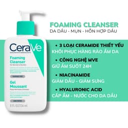 Sữa Rửa Mặt CeraVe Foaming, SA Smoothing, Hydrating Cleanser Cho Mọi Loại Da 88ml – 236ml – 473ml 2
