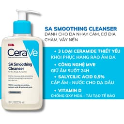 Sữa Rửa Mặt CeraVe Foaming, SA Smoothing, Hydrating Cleanser Cho Mọi Loại Da 88ml – 236ml – 473ml 4