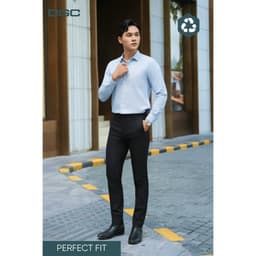 Sơ mí dài tay DGC Dáng Ôm Perfect Fit, kẻ chìm vạt lượn phong cách hiện đại - SASDBE91M 4