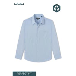 Sơ mí dài tay DGC Dáng Ôm Perfect Fit, kẻ chìm vạt lượn phong cách hiện đại - SASDBE91M 7